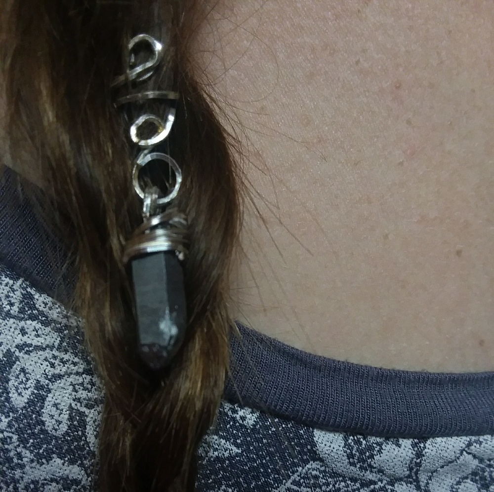 Crystal Wire Wrap Pendant Hair/Braid Accessory